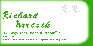 richard marcsik business card